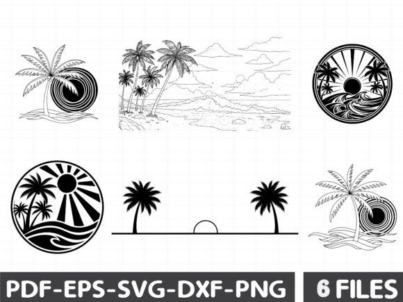 Beach Palm Trees Sunset Silhouette: A Designer's Review of Graphics and Illustrations