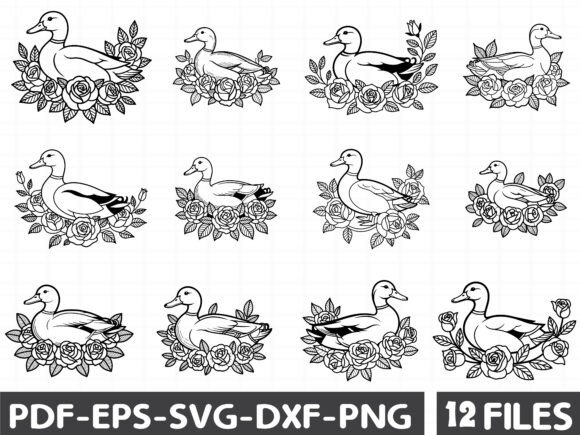 Cute Floral Duck Svg: Fresh Graphics & Illustrations for Design