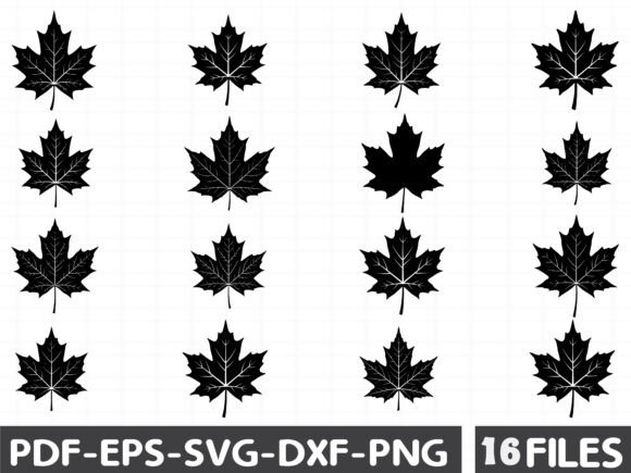 Detailed Black Maple Leaf Silhouette for Graphics and Illustrations