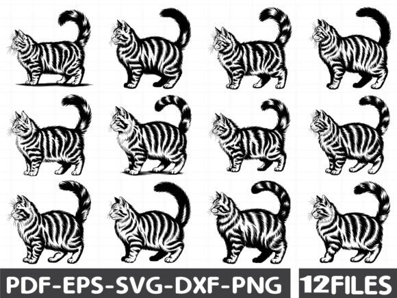 Elegant Black Cat, Woodcut Style SVG Review