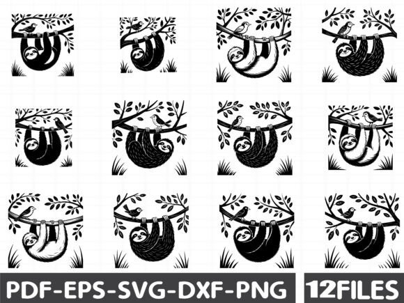 Funny Sloth Svg Vector Silhouette File Review