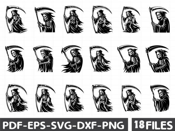 Grim Reaper Skeleton Cut: Bold Graphics & Illustrations for Crafters
