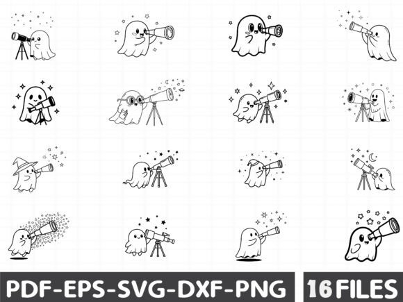 Hand Drawn Black Illustration Ghost Art Review