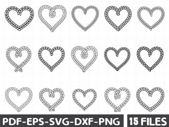 Hand Drawn Rope Woven Heart SVG Graphics and Illustrations Review