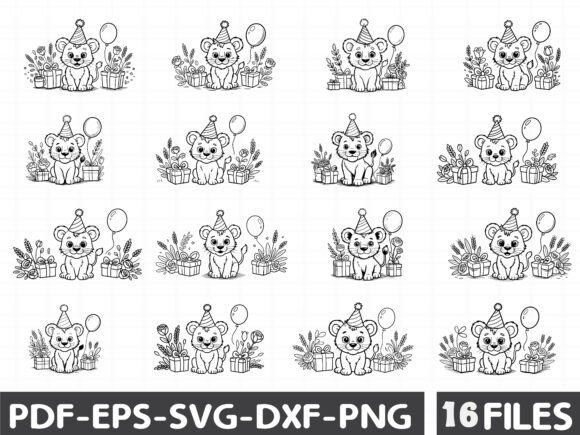 Lion Birthday SVG Bundle: Graphics & Illustrations for Local Brands