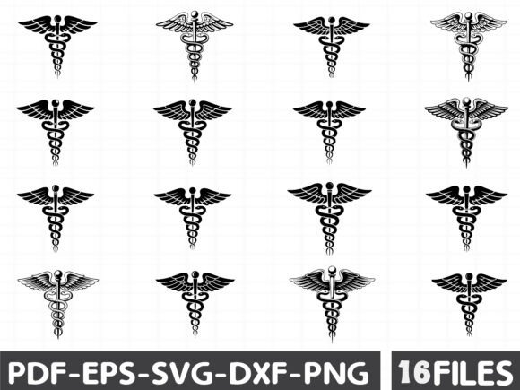 Medical Symbol SVG, Caduceus Svg for Graphics and Illustrations