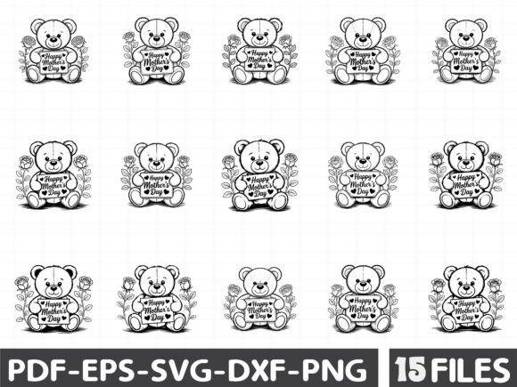 Mother's Day Teddy Bear Clipart Graphics and Illustrations