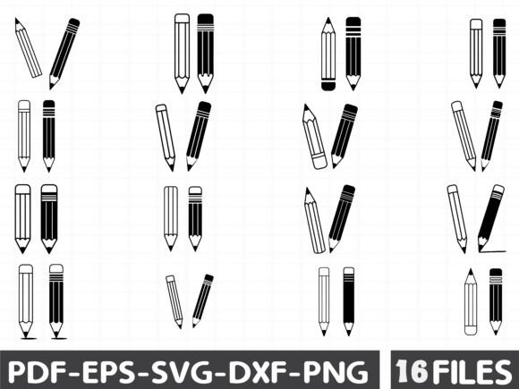 Pencil SVG, Crayon SVG, School Pencil for Graphics and Illustrations