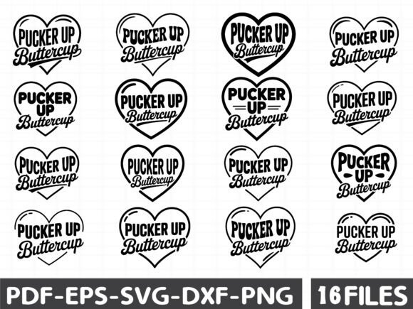 Pucker Up Buttercup Cute SVG Graphics for Illustrations