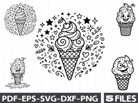 Quirky Ice Cream SVG: A Fresh Graphics & Illustrations Asset for Modern Brands