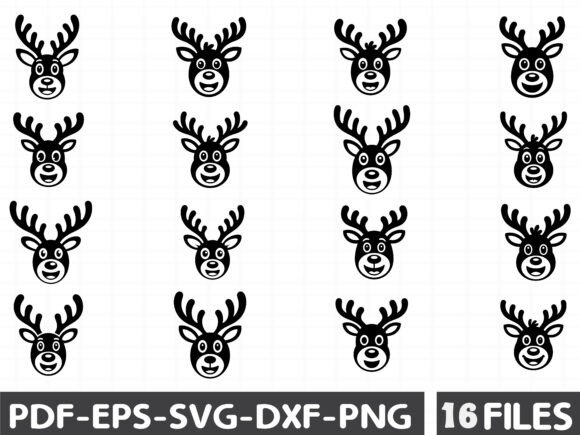 Reindeer Face Cute and Smiley SVG Bundle: Graphics & Illustrations Review