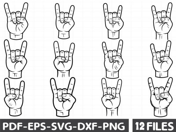 Rock N Roll Hand Sign SVG Graphics for Illustrations