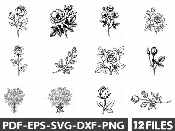 Rose Flower Vector Set: Premium Graphics & Illustrations for Sellers