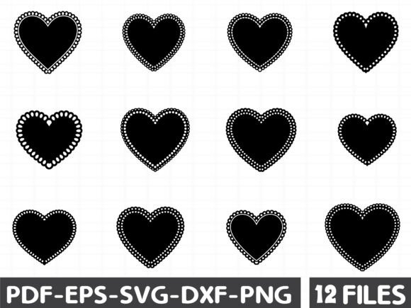 Scalloped Heart SVG, Label for Graphics & Illustrations