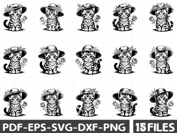 Spring Cats Clipart Bundle: Graphics and Illustrations for Local Brands