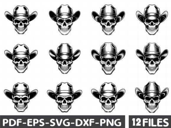 Vintage Cowboy Skull Hat SVG Review