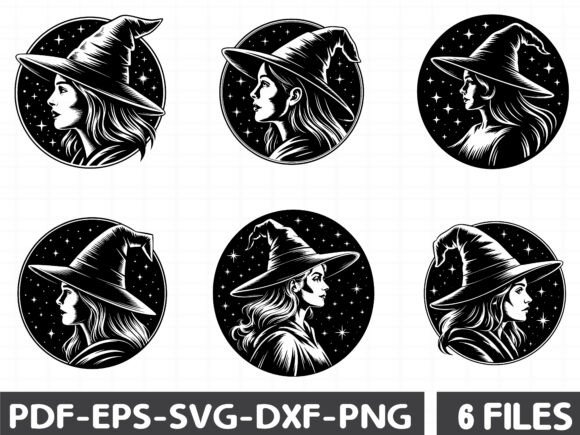 Witch Silhouette in Circle SVG: A Graphic Design Asset Review